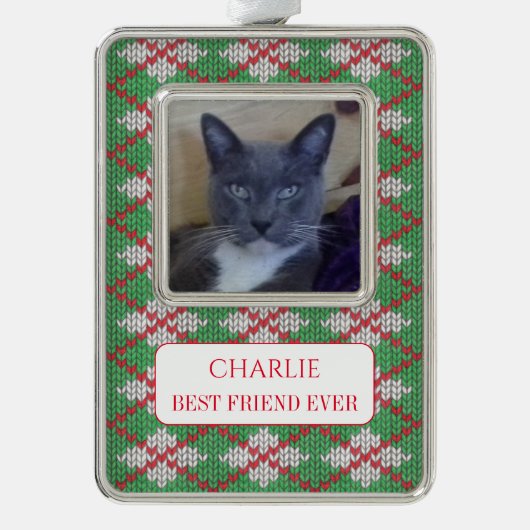 PET LOVE ingelijst Vert Ornament + Tekst / Xmas Kn (Voorkant)