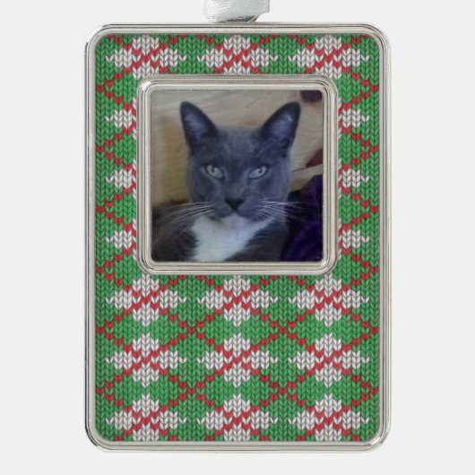 PET LOVE ingelijst Verticaal Ornament / Xmas Knit (Voorkant)