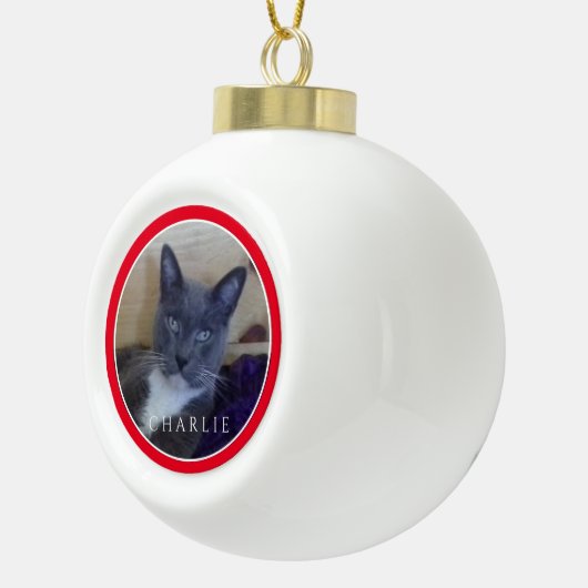 PET LOVE Keramische Bal Hanger / Rood Ornament (Rechts)