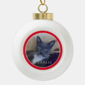 PET LOVE Keramische Balornament / Rood Bal Ornament (Voorkant)