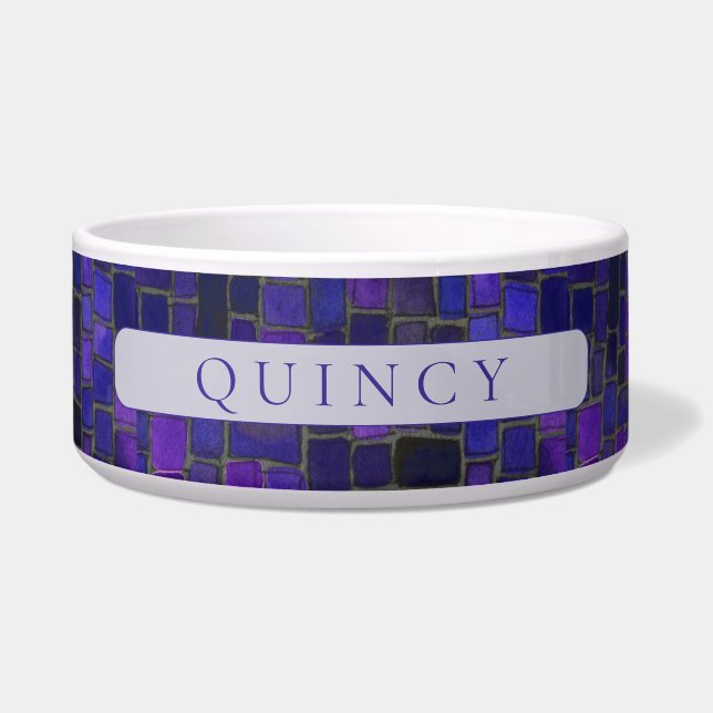 PET LOVE Keramische Pet Bowl / Violet Mozaïek Voerbakje (Voorkant)