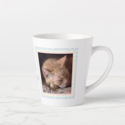 PET LOVE Latte Mok + Tekst / Regenboog (Rechts)