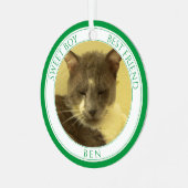 PET LOVE Metal Circle Ornament + Tekst / Groen (Voorkant links)