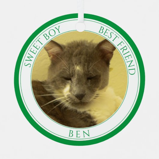 PET LOVE Metal Circle Ornament + Tekst / Groen (Voorkant)