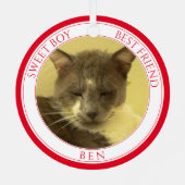 PET LOVE Metal Circle Ornament + Tekst / Rood (Achterkant)