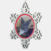 PET LOVE Pewter Sneeuwvlok Ornament / Rood (Rechts)