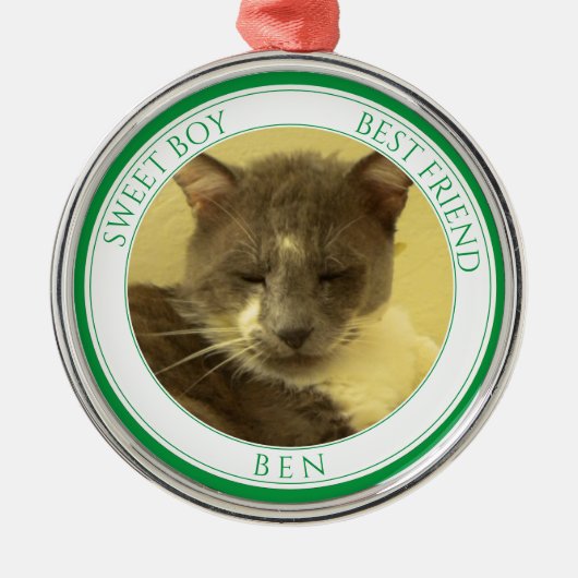 PET LOVE Premium Rond Ornament + Tekst / Groen (Voorkant)