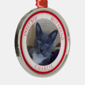 PET LOVE Premium Rond Ornament + Tekst / Rood (Rechts)