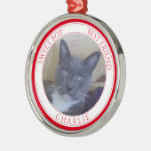 PET LOVE Premium Rond Ornament + Tekst / Rood (Links)