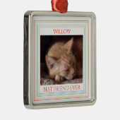 PET LOVE Premium Vierkant Ornament + Tekst / Regen (Rechts)