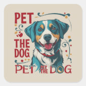 Pet Love Priority Vierkante Sticker (Voorkant)