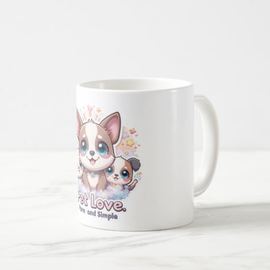 Pet Love Pure en eenvoudige Mok Schattigee puppy l (Voorkant rechts)