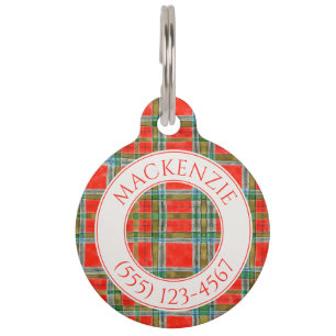 PET LOVE Ronde halsband / Mac Bain Schotland Tarta Huisdierpenning