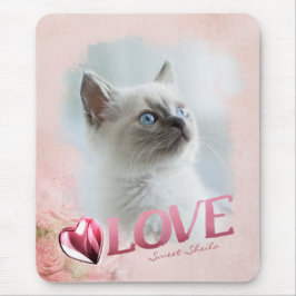 Pet Love: Roze Photo Lijst, Heart & Love - Vert. Muismat