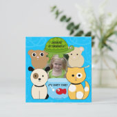 Pet Lover Birthday Uitnodiging (Staand voorkant)