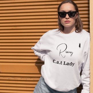 Pet Lover Cat Mom White And Black Script Customize Trui