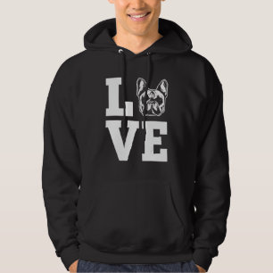 Pet Lover Dog mama Frenchie Dad Silhouette French Hoodie