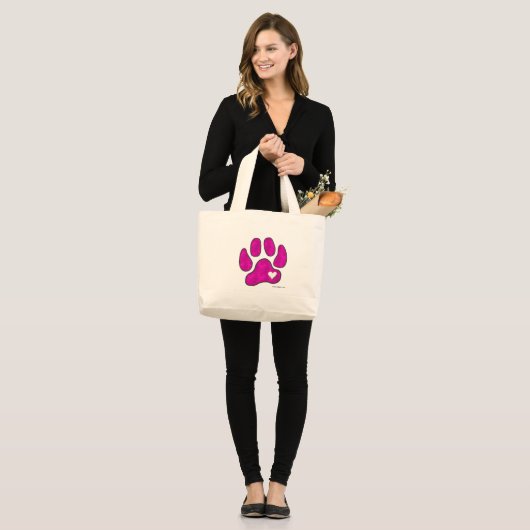 Pet Lover-draagtas met Canvas tas / Roze afdruk (Voorkant (model))
