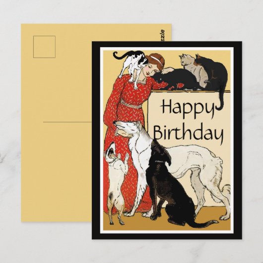 Pet Lover Happy Birthday Briefkaart (Voorkant / Achterkant)