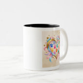 Pet Lover Heart Design – Stars & Sparkles Watercol Tweekleurige Koffiemok (Voorkant rechts)