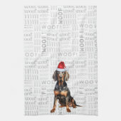 Pet Lover Holiday Black Tan Coonhoun Hond Kerstmis Theedoek (Verticaal)
