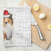 Pet Lover Holiday Collie Dog Christmas Theedoek (Quarter Fold)