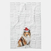 Pet Lover Holiday Collie Dog Christmas Theedoek (Verticaal)
