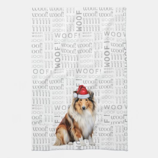 Pet Lover Holiday Collie Dog Christmas Theedoek (Verticaal)
