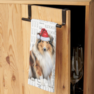 Pet Lover Holiday Collie Dog Christmas Theedoek