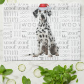 Pet Lover Holiday Dalmatische Kerstman Kerstman Theedoek (Gevouwen)