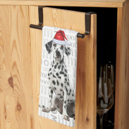 Pet Lover Holiday Dalmatische Kerstman Kerstman Theedoek