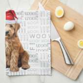 Pet Lover Holiday Goldendoodle Santa Dog Christmas Theedoek (Quarter Fold)