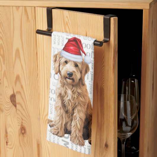 Pet Lover Holiday Goldendoodle Santa Dog Christmas Theedoek (Derde Gevouwen)