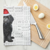 Pet Lover Holiday Labradoodle Santa Dog Christmas Theedoek (Quarter Fold)