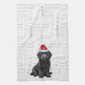 Pet Lover Holiday Labradoodle Santa Dog Christmas Theedoek (Verticaal)