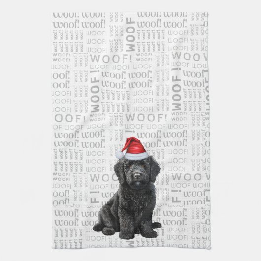 Pet Lover Holiday Labradoodle Santa Dog Christmas Theedoek (Verticaal)