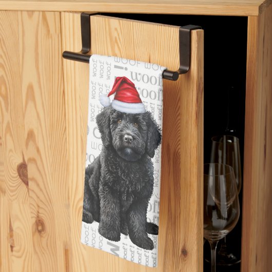 Pet Lover Holiday Labradoodle Santa Dog Christmas Theedoek (Derde Gevouwen)