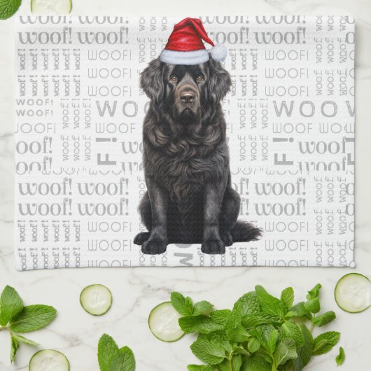 Pet Lover Holiday Newfoundland Hond Kerstmis Theedoek (Gevouwen)