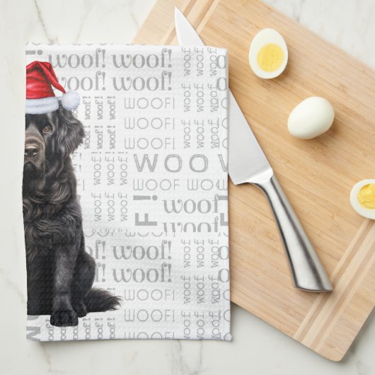 Pet Lover Holiday Newfoundland Hond Kerstmis Theedoek (Quarter Fold)