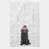 Pet Lover Holiday Newfoundland Hond Kerstmis Theedoek (Verticaal)