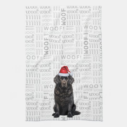 Pet Lover Holiday Newfoundland Hond Kerstmis Theedoek (Verticaal)