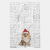 Pet Lover Holiday Pomeranian Dog Christmas Theedoek (Verticaal)