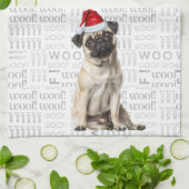 Pet Lover Holiday Pug Santa Dog Christmas Theedoek (Gevouwen)