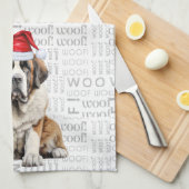 Pet Lover Holiday Saint Bernard Dog Christmas Theedoek (Quarter Fold)