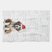 Pet Lover Holiday Saint Bernard Dog Christmas Theedoek (Horizontaal)