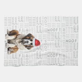 Pet Lover Holiday Saint Bernard Dog Christmas Theedoek