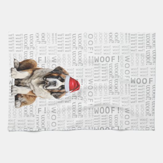 Pet Lover Holiday Saint Bernard Dog Christmas Theedoek (Horizontaal)