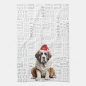 Pet Lover Holiday Saint Bernard Dog Christmas Theedoek (Verticaal)