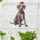 Pet Lover Holiday Wirehair Pointer Dog Christmas Theedoek (Gevouwen)