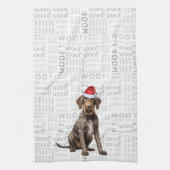 Pet Lover Holiday Wirehair Pointer Dog Christmas Theedoek (Verticaal)